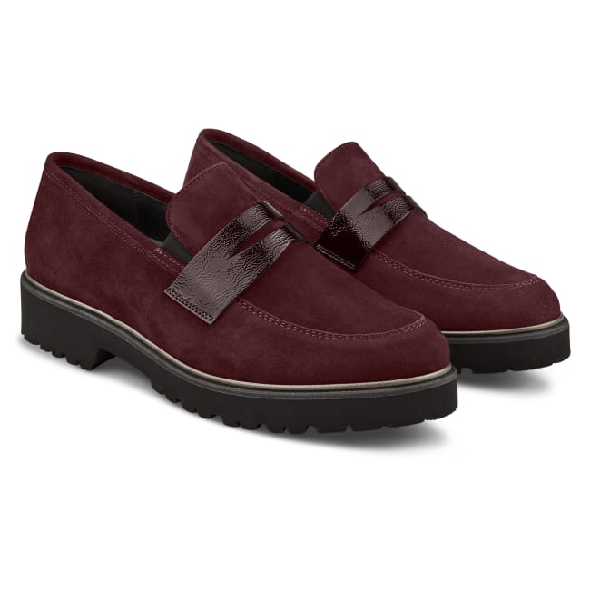 Premium Loafer mit Profilsohle Bordeaux – modischer und bequemer Schuh für Hallux valgus und empfindliche Füße von LaShoe.de