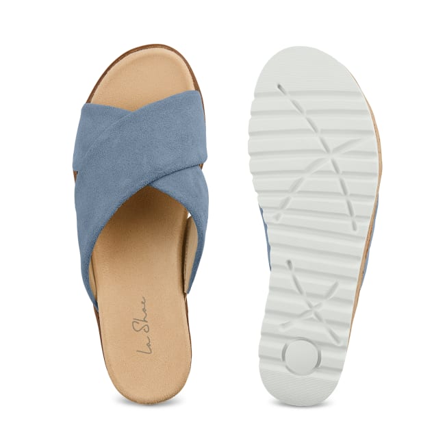 Pantolette mit Kreuzriemen Bleu – modischer und bequemer Schuh für Hallux valgus und empfindliche Füße von LaShoe.de