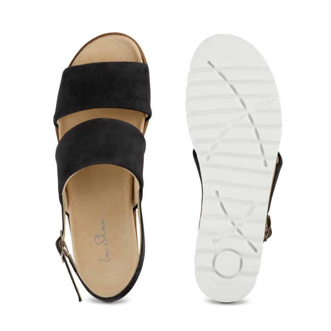 Sandale mit Doppelriemen Schwarz – modischer und bequemer Schuh für Hallux valgus und empfindliche Füße von LaShoe.de