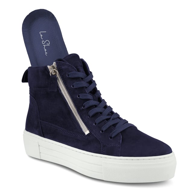 High Top Sneaker mit Zipper Marine – modischer und bequemer Schuh für Hallux valgus und empfindliche Füße von LaShoe.de