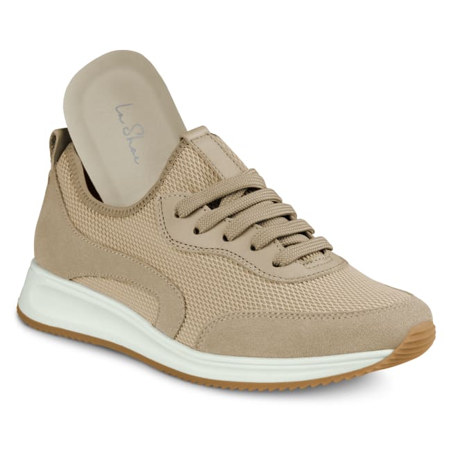 Soft Sneaker Materialmix Beige – modischer und bequemer Schuh für Hallux valgus und empfindliche Füße von LaShoe.de