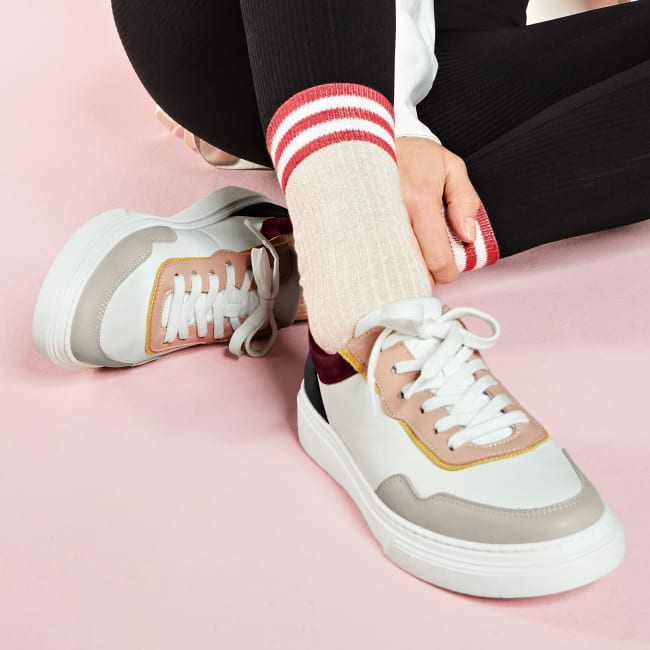 Plateau Sneaker Pink – modischer und bequemer Schuh für Hallux valgus und empfindliche Füße von LaShoe.de