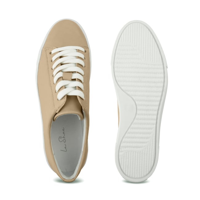 Sneaker Plain Beige – modischer und bequemer Schuh für Hallux valgus und empfindliche Füße von LaShoe.de