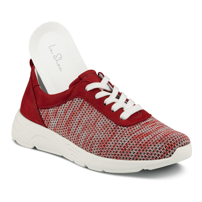 Sneaker Softknit Rot – modischer und bequemer Schuh für Hallux valgus und empfindliche Füße von LaShoe.de