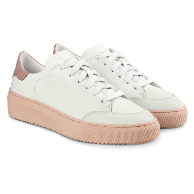 Court Sneaker Chubby Weiß/Pink – modischer und bequemer Schuh für Hallux valgus und empfindliche Füße von LaShoe.de