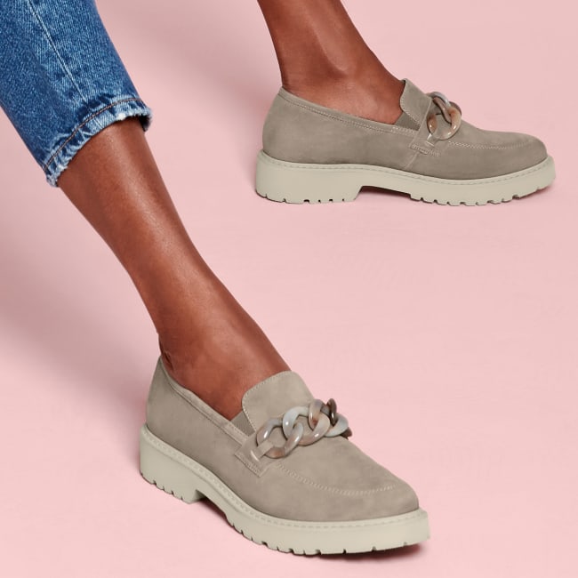 Premium Loafer Bijou Taupe – modischer und bequemer Schuh für Hallux valgus und empfindliche Füße von LaShoe.de