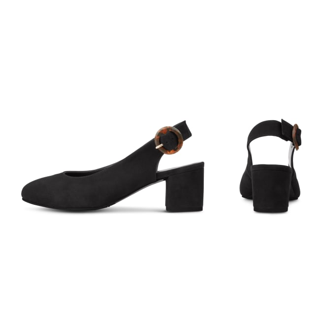 Rounded Slingback Schwarz – modischer und bequemer Schuh für Hallux valgus und empfindliche Füße von LaShoe.de