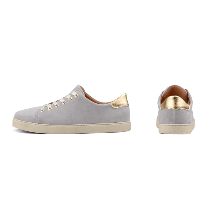 Flat Sneaker Dressy Hellgrau – modischer und bequemer Schuh für Hallux valgus und empfindliche Füße von LaShoe.de