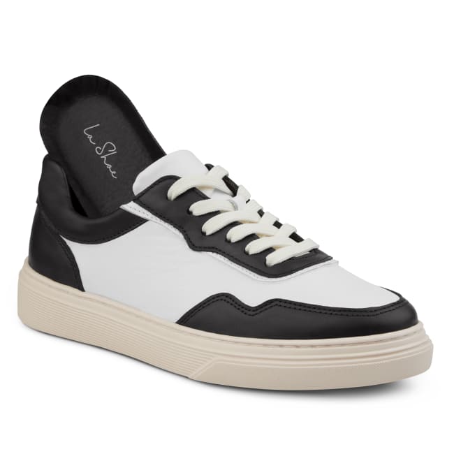 Plateau Sneaker Weiß/Schwarz – modischer und bequemer Schuh für Hallux valgus und empfindliche Füße von LaShoe.de