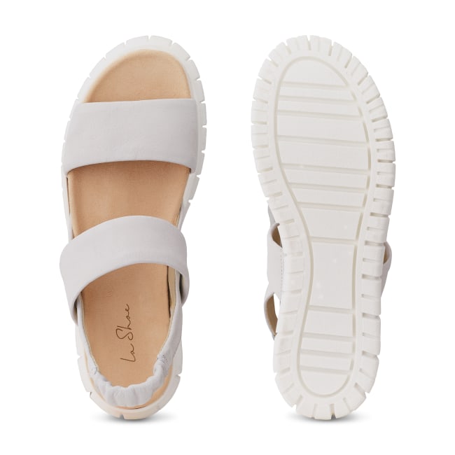 Sandale Plateau Weiß – modischer und bequemer Schuh für Hallux valgus und empfindliche Füße von LaShoe.de