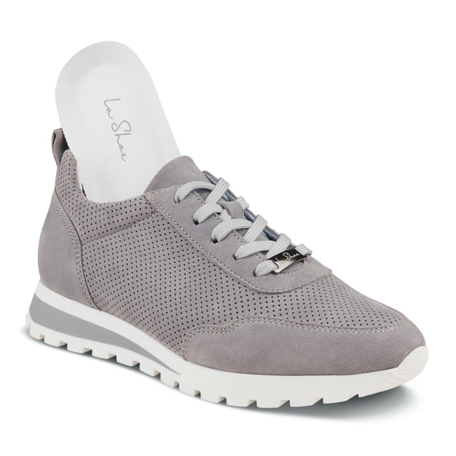 Sneaker Leder Classic Hellgrau – modischer und bequemer Schuh für Hallux valgus und empfindliche Füße von LaShoe.de