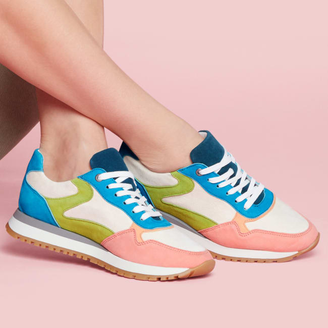 Sneaker Colourblocking Blau/Grün – modischer und bequemer Schuh für Hallux valgus und empfindliche Füße von LaShoe.de
