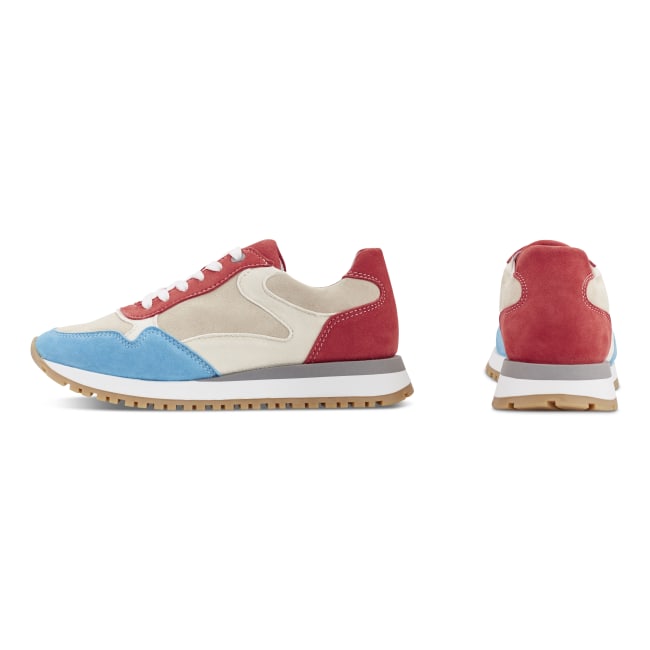 Sneaker Colourblocking Rot/Blau – modischer und bequemer Schuh für Hallux valgus und empfindliche Füße von LaShoe.de