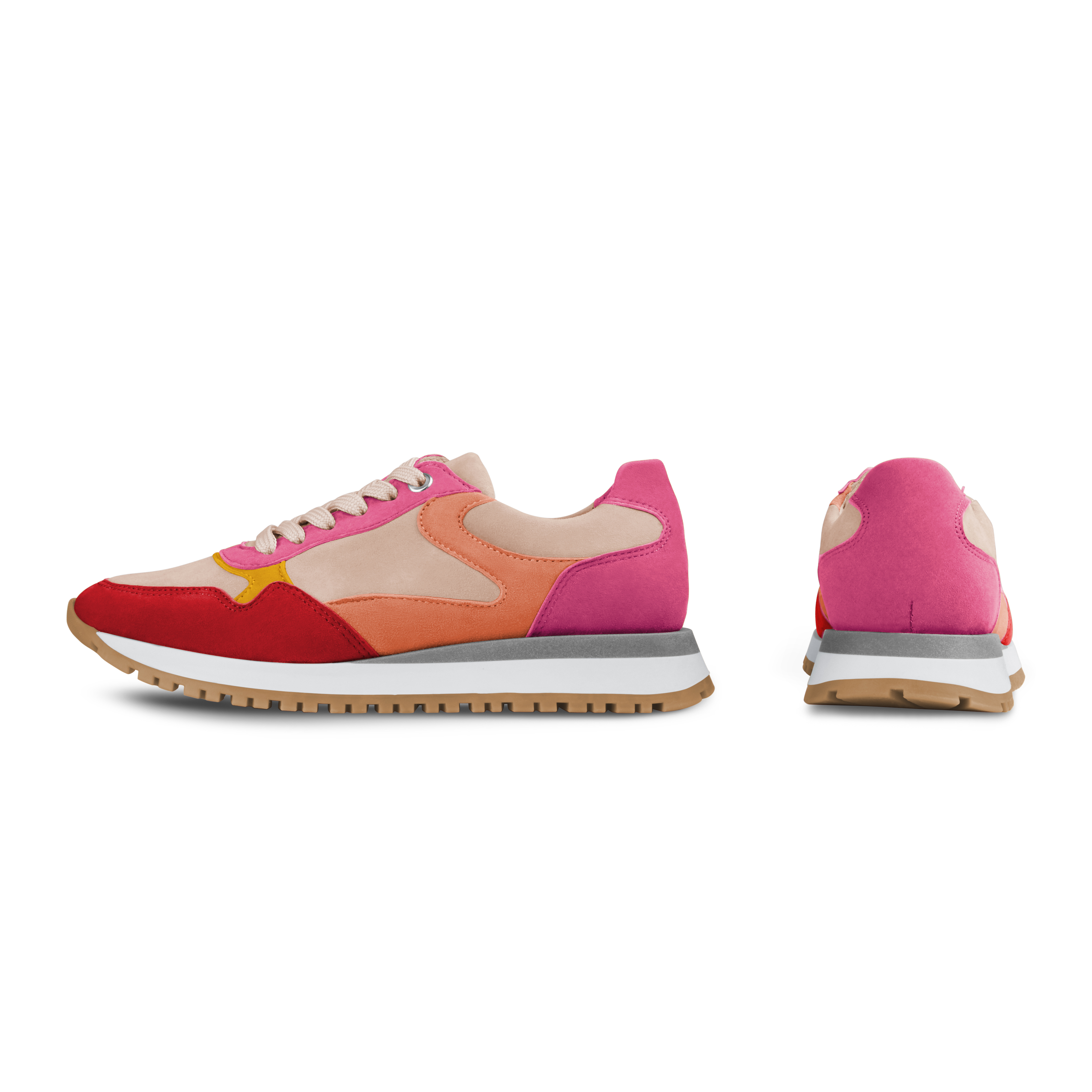 Sneaker für Damen - Colourblocking in Pink und Gelb